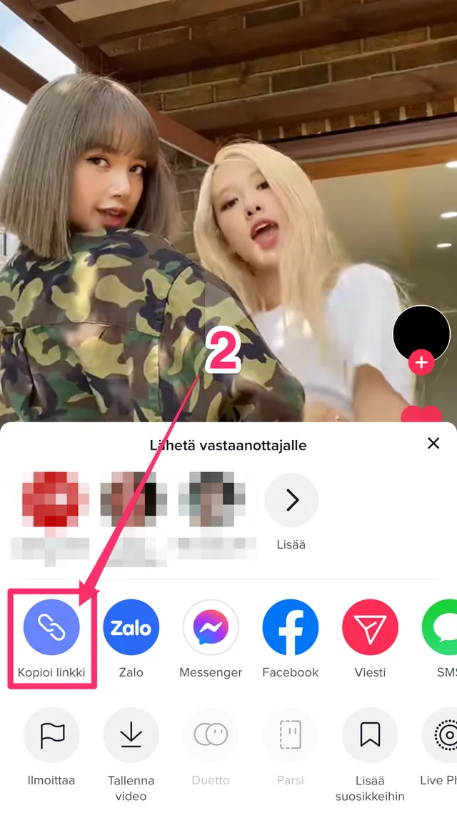 Napauta Kopioi linkki.